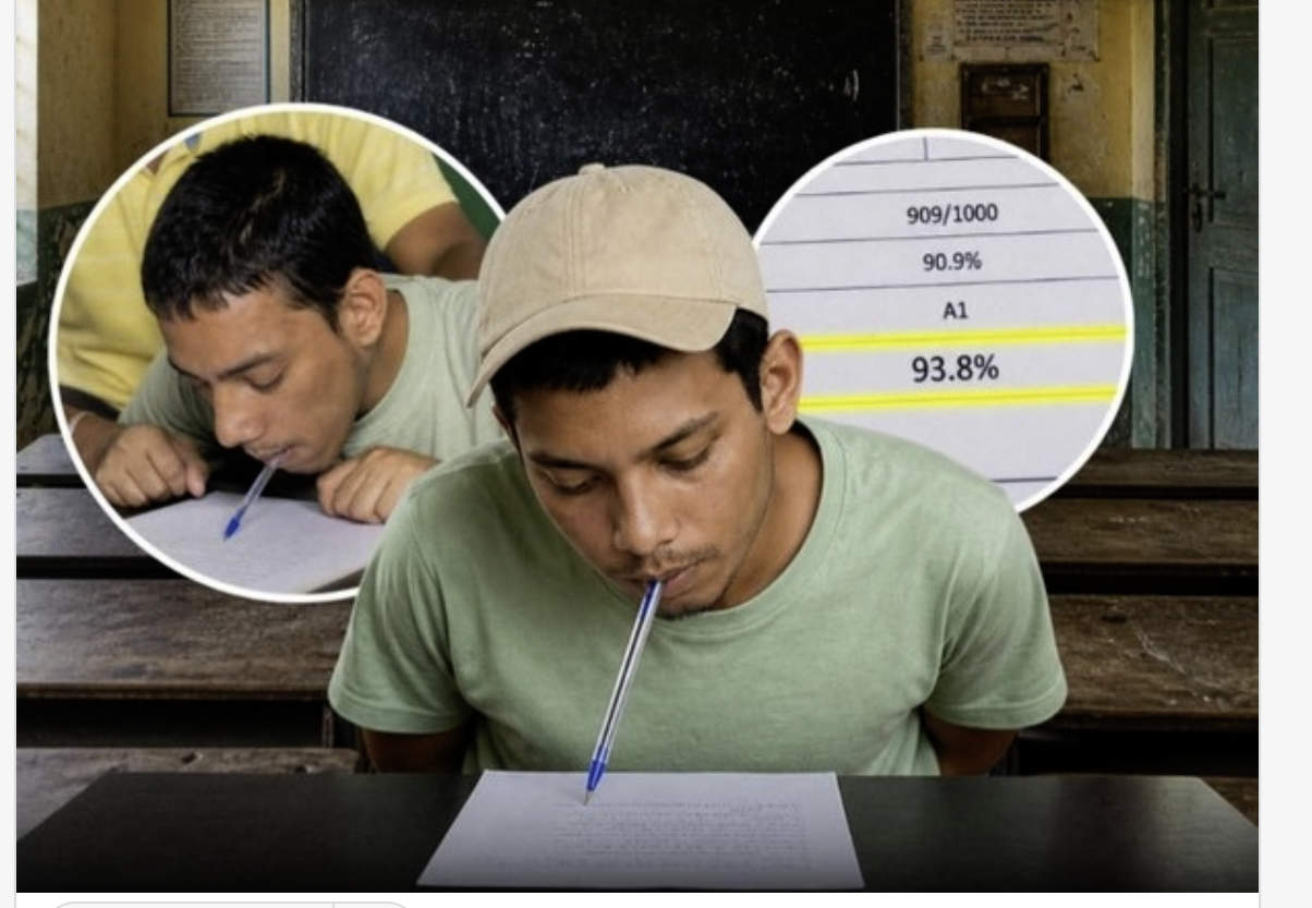 Student completing an exam