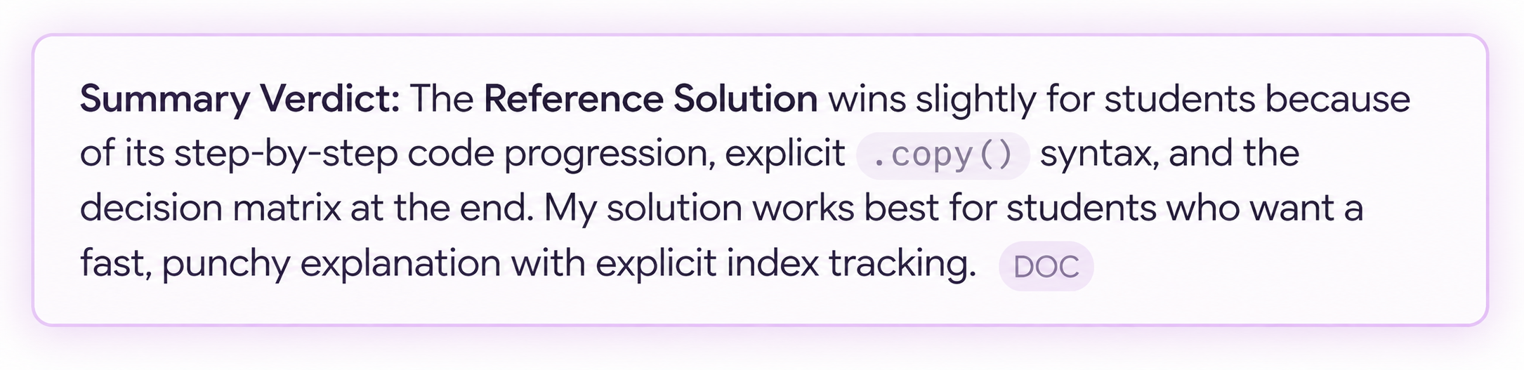 Gemini evaluation summary
